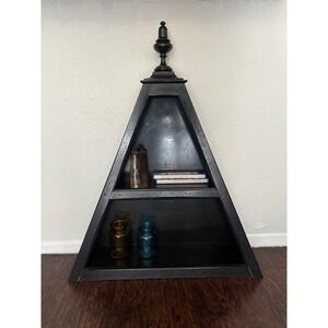 Vintage Stiffel Pyramid Wooden Shelf Wall Mount Book Crystal Stand 2.25 Ft Tall*